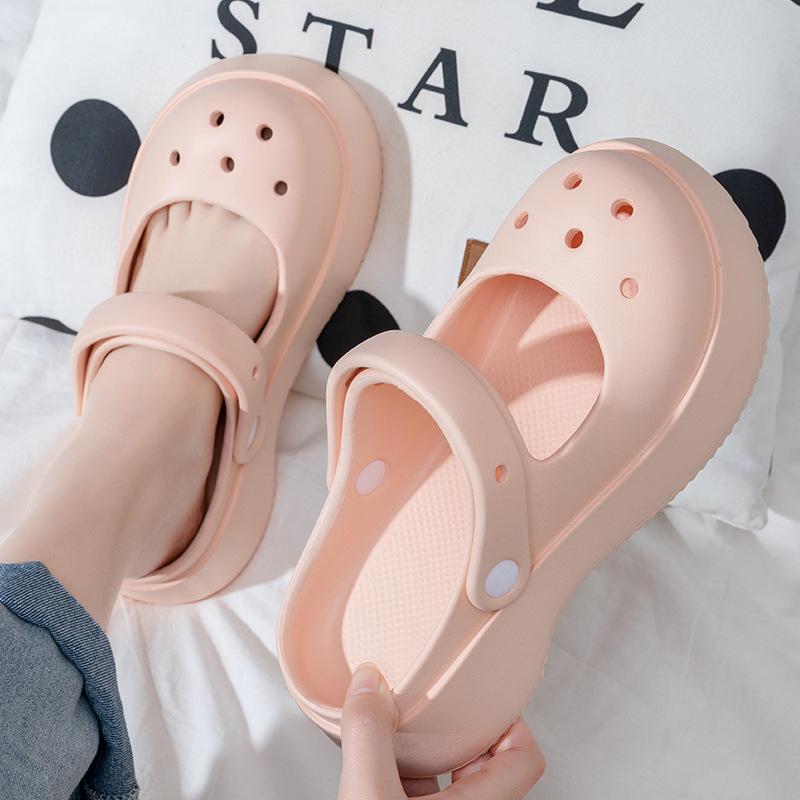 Summer Slippers Women Non-slip Bathroom Slides Platform Sandals Solid Color Ladies Shoes Soft Sole Slipper Outdoor Casual 2024