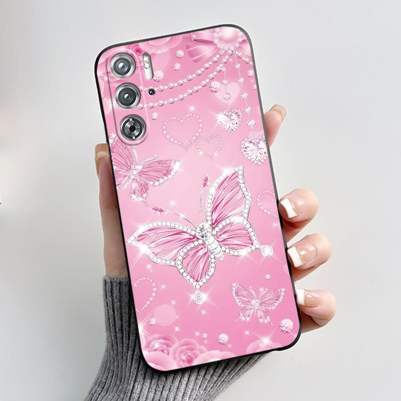 Per ZTE nubia Red Magic 9 Magic9 9S Pro Plus 5G Custodia Moda Farfalle Fiori Sottile Nera Morbida TPU Retro Opaco Copertura Protettiva