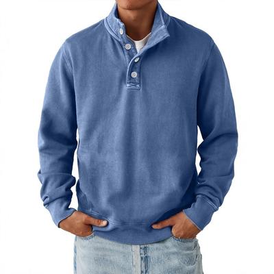 Men's Loose Casual Long-sleeved Lapel  Hoodie Top
