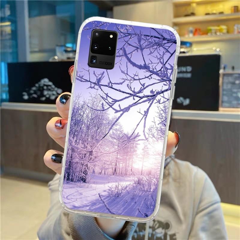 

Чехол для телефона «Зимний свет снега» для Samsung Galaxy S10 S21 S22 Plus Ultra A91 A51 A21S A12, прозрачный чехол для телефона Samsung A91