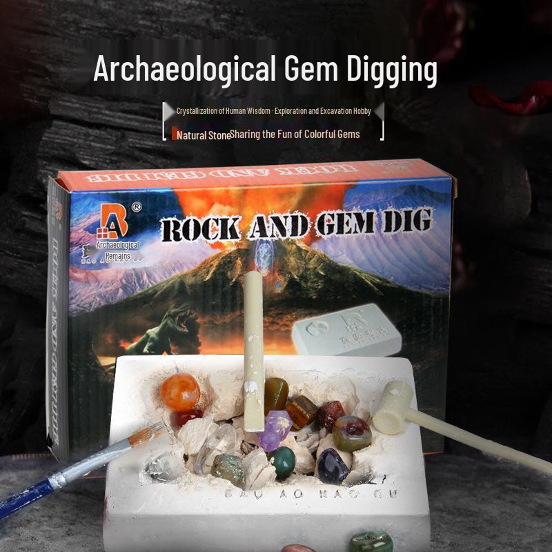 Children s Treasure Hunt Toy: Amethyst & Rose Quartz Gem Digging Kit