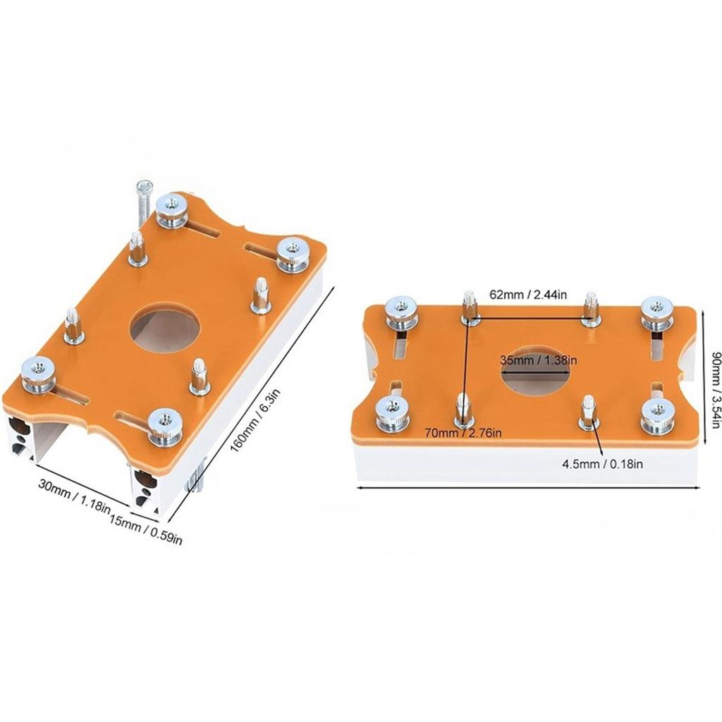 Holzfräser Basis, 2 in 1 Kompakte Holzfräser Basis Fräser Nutenhalterung für Schrank Schrank Möbel, Geeignet für Innendurchmesser 65mm