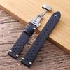 Sailcloth Watchband for Omega Business Cowhide Watch Band for Seiko 22mm 20mm Butterfly Buckle Stitching Brown Strap for Men