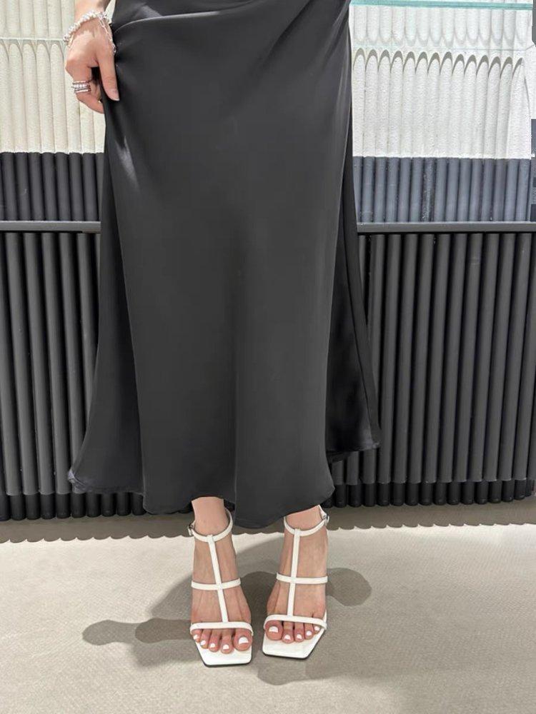 Fashion Women's Ankle Buckle High Heel Sandals Breathable Sexy Party Shoes for Women Ladies Front Cross Strap Open Toe Square Toe Shoes