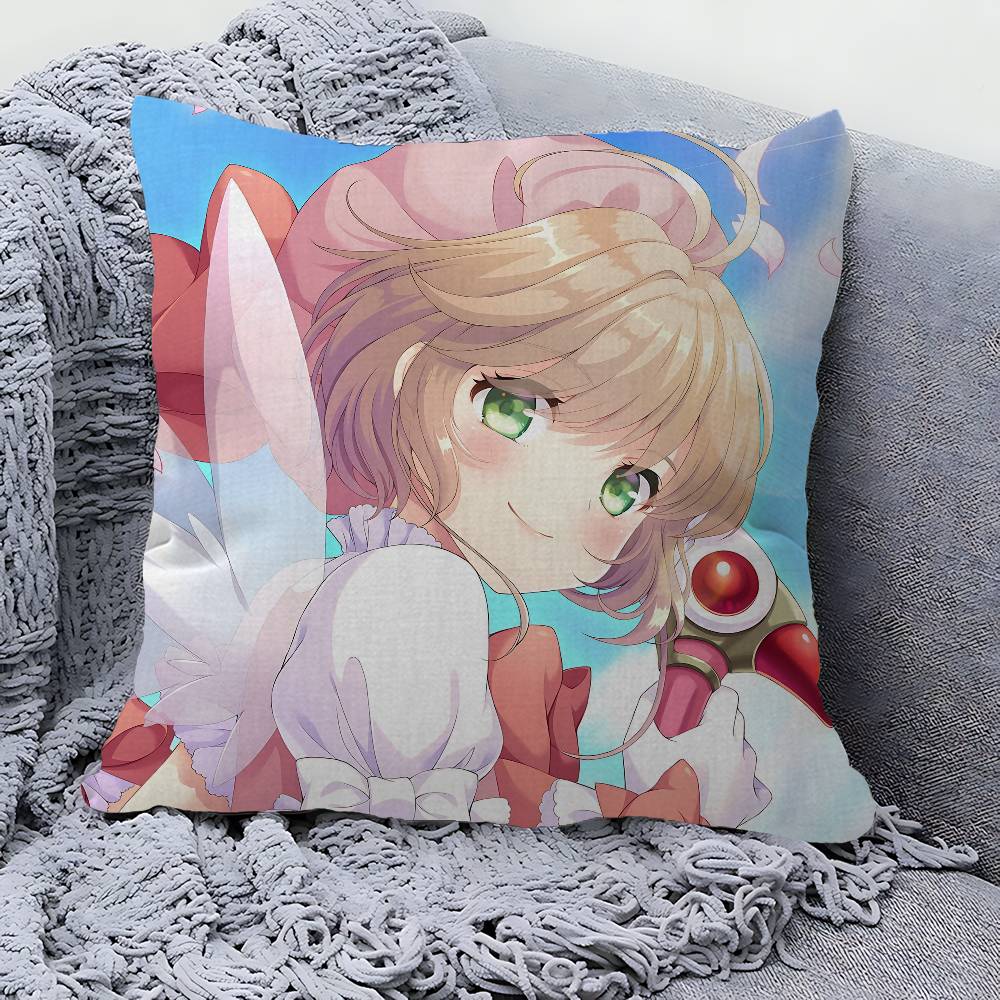 Anime C-Cardcaptor Sakura Girl Pillow Anime Pillow Sofa Bed Head Pillow Cover Cushion Cover 45x45 Cm Fashion