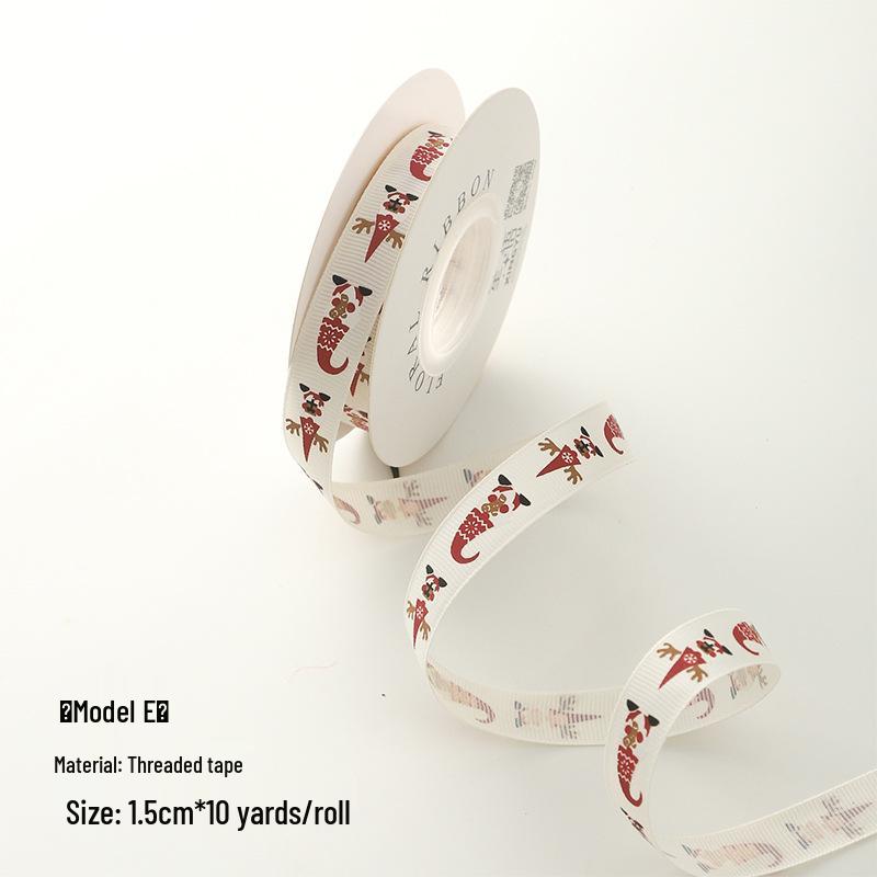 1.5cm Christmas Ribbon for Gift Boxes, Cake Decorations, Flowers, Bows, and DIY Projects