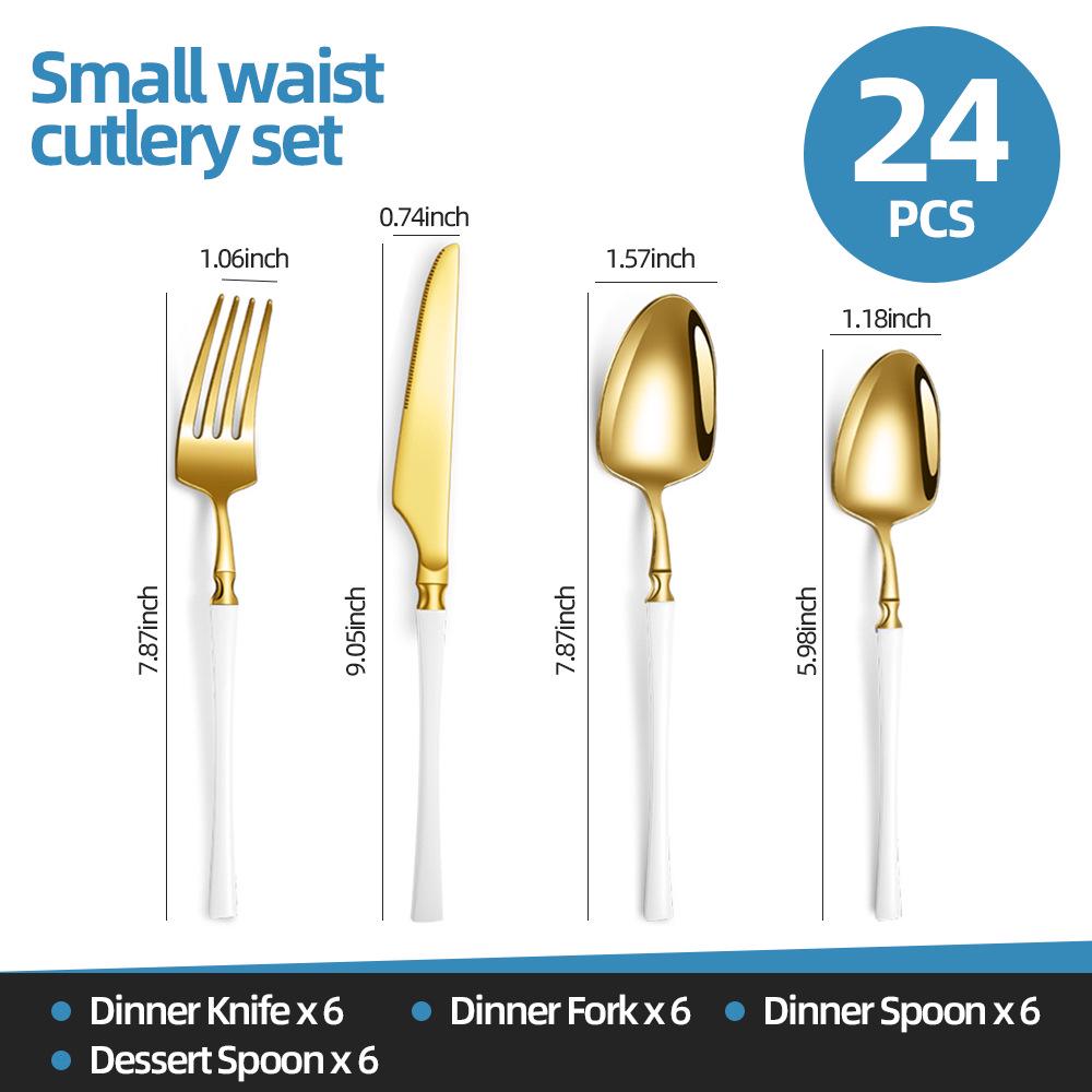 Nowoczesny Zestaw Sztućców ze Stali Nierdzewnej 2025: Kolekcja 24/30 sztuk noży, widelców i łyżek dla hoteli i restauracji zachodnich.