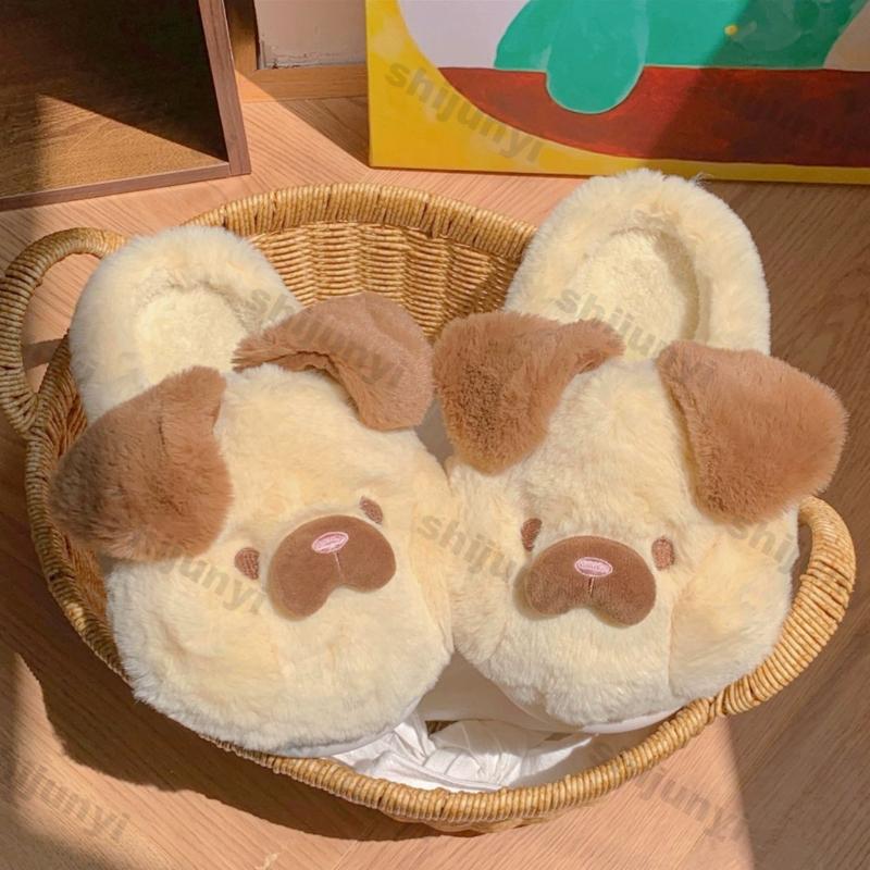 Mode Damen Indoor Warme Baumwollpantoffeln Mädchen Niedliche Cartoon Winter Weiche Sohle Schuhe Paare Mode Weiche Plüsch Warme Flauschige Hausschuhe