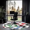 Soccer Printed Round Rug Carpet Chair Rug Area Rug Entryway Doormats,for Office Chair Living Room Bedroom Kitchen Room.