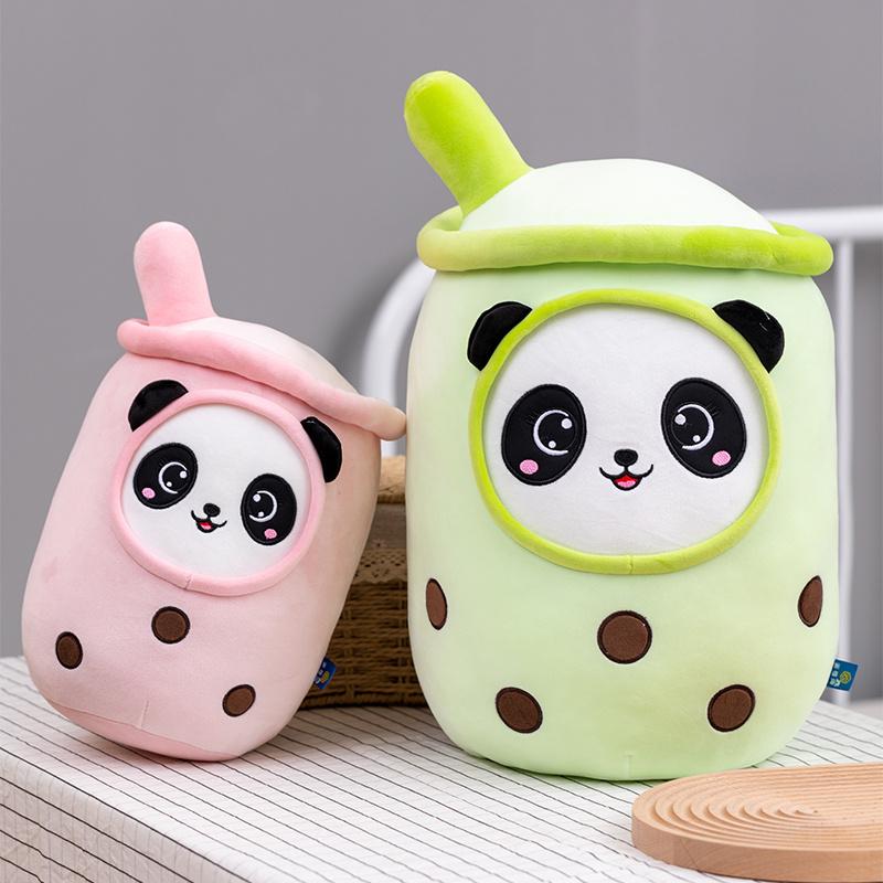 Ultimo 25~70cm Panda Bubble Tea Peluche Ripieno Frutta Bottiglia Bevanda Fragola Ananas Tazza Tè al Latte Cuscino Cuscino Giocattoli per Bambini