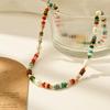 Bohemian Style Colorful Stone & Freshwater Pearl Minimalist Necklace for Women