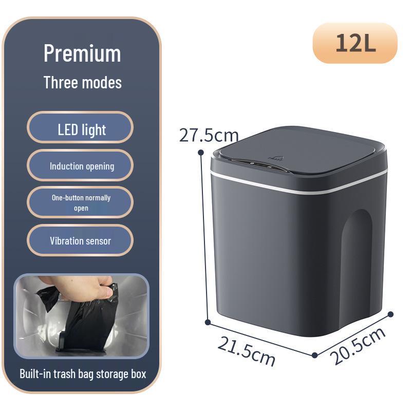 Automatic Smart Induction Trash Can for Home – Large Capacity for Living Room, Kitchen, Bathroom