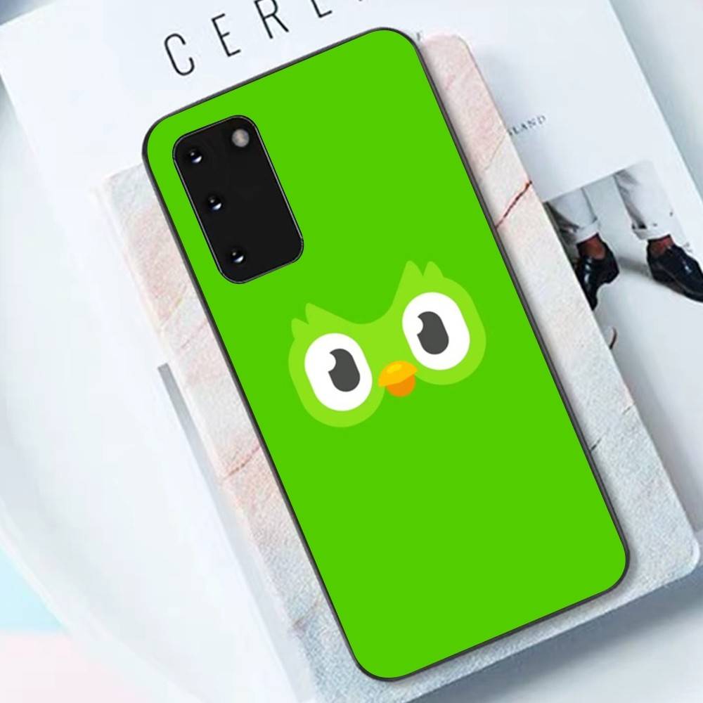 Popular D-Duolingo Green Owl Phone Case For Samsung S 24 Fe 25 Ultra Plus 20 Lite 21 30 22 23 24 22 Ultra 5G Fundas