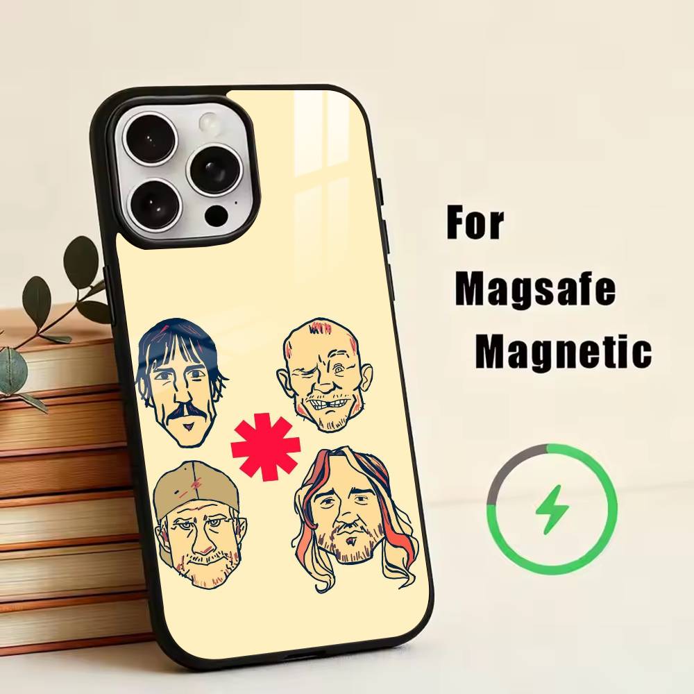 R-Red Hot Chili Peppers Phone Case For iPhone17,16,15,14,13,12,11 Plus,Pro Magnetic For Magsafe Wireless Charging