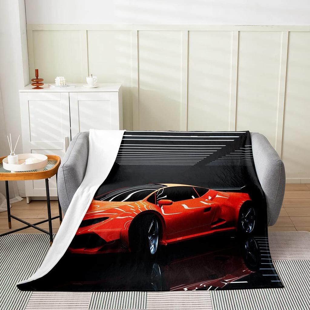 Cool Boy Racing Blanket For Men Flannel Blanket