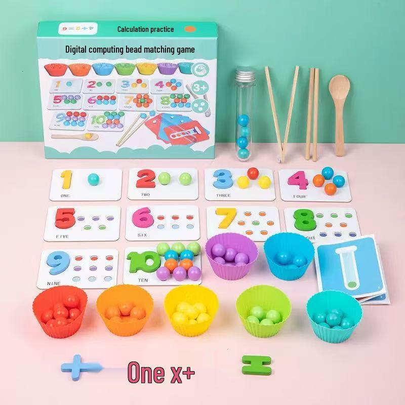 Montessori Mathe Perlen Klemmpuzzle - Zahlenerkennung & Feinmotorik Spielzeug für Kinder