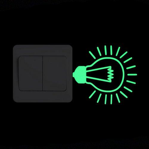 Switch Decoration Luminous Stickers Kids Room Wall Laptop Fridge Desk Car Home Decor Vinyl Decal Car/Fairy/Moon Stars/Bulb/Dog..
