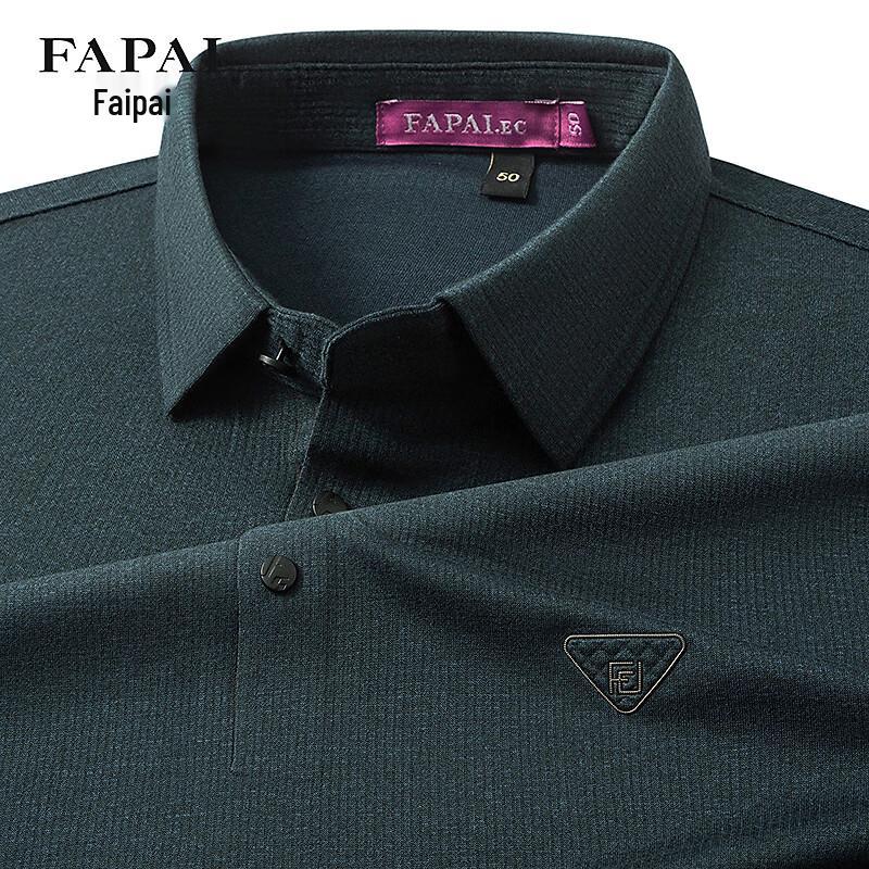 FAPAI Men s Solid Long Sleeve Polo Shirt L 50