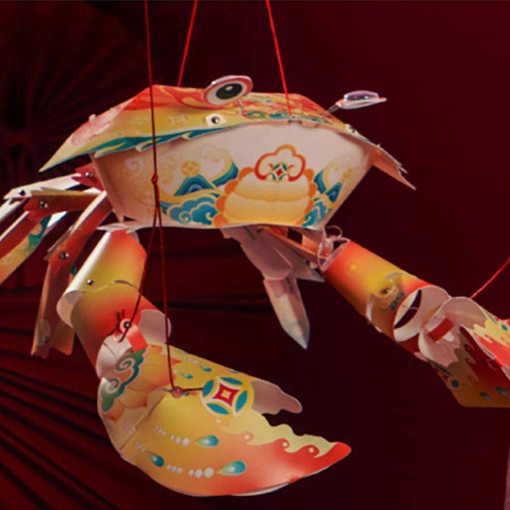 Chinese Style New Year Crab Portable Lantern Children Handheld Lantern Hanfu Accessories