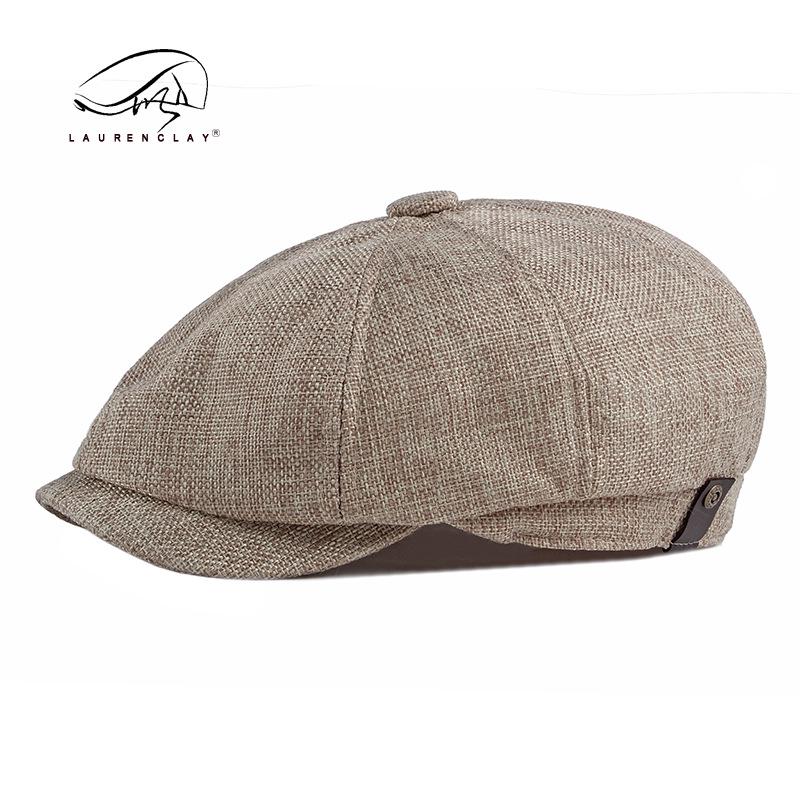 Men's Octagonal Beret: Spring/Summer Linen-Like Duckbill Cap, Retro Casual Unisex Hat