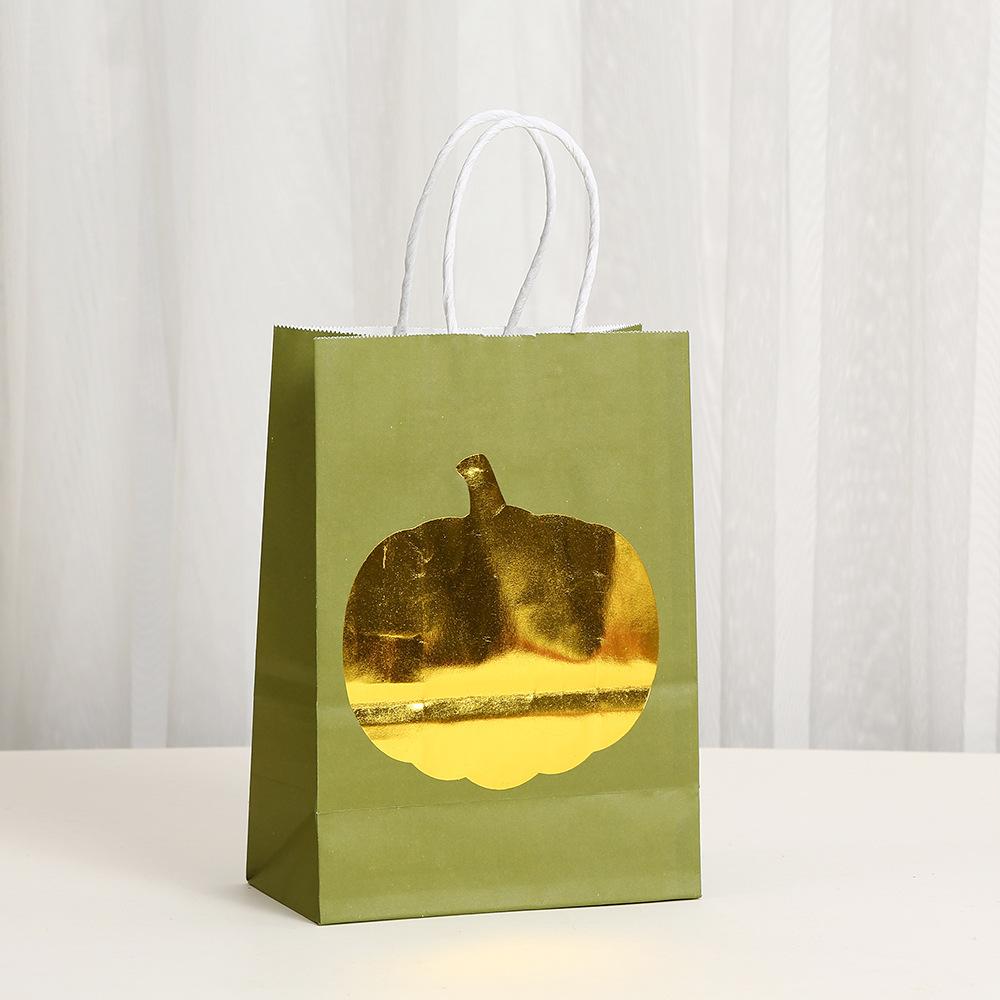 StoBag pumpkin gift wrapping bags kraft paper treat bags halloween thanksgiving day packaging bags for sweets autumn candy favor