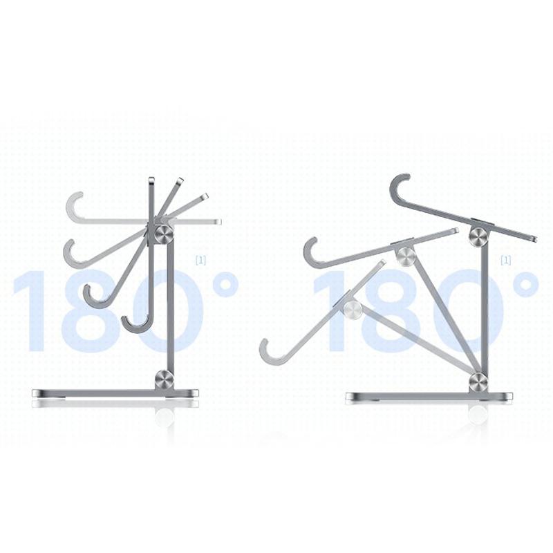 

YY-003 Aluminum Alloy Cell Phone Holder Stand Rack Bracket Foldable Desktop Tablet Mount Silver