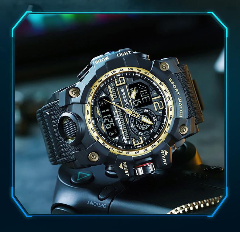 Sanda Koreański Trend Wielofunkcyjny Luminous Wodoodporny Zegarek dla Nastolatków i Dorosłych