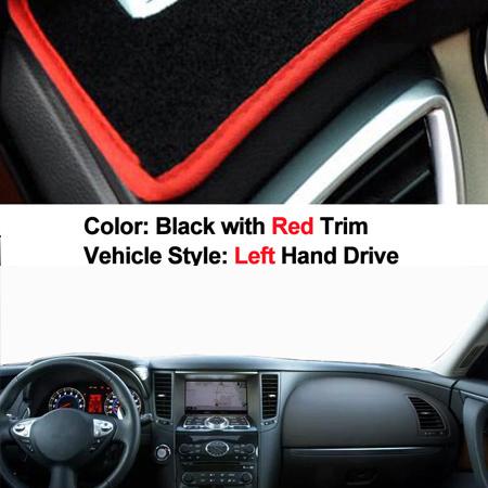 

2 Layers Car Inner Dashboard Cover Dashmat Pad Carpet Dash Sun Shade For Infiniti FX35 FX45 FX50 2003-2006 2007 2008 Left Side красный