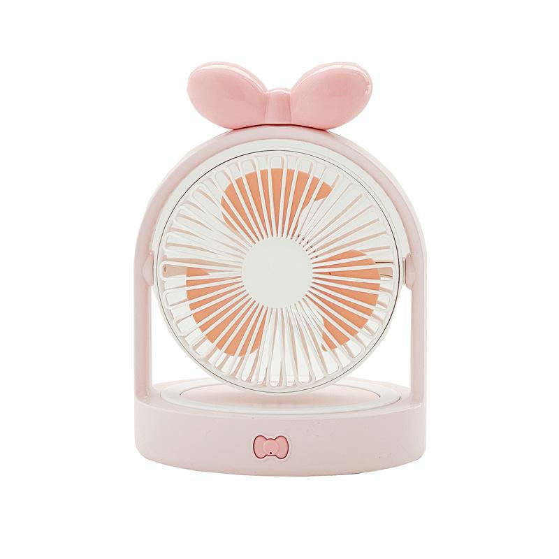 New Portable LED Desktop Fan: Lightweight, Rechargeable, Adjustable Three-Speed with Bow Design