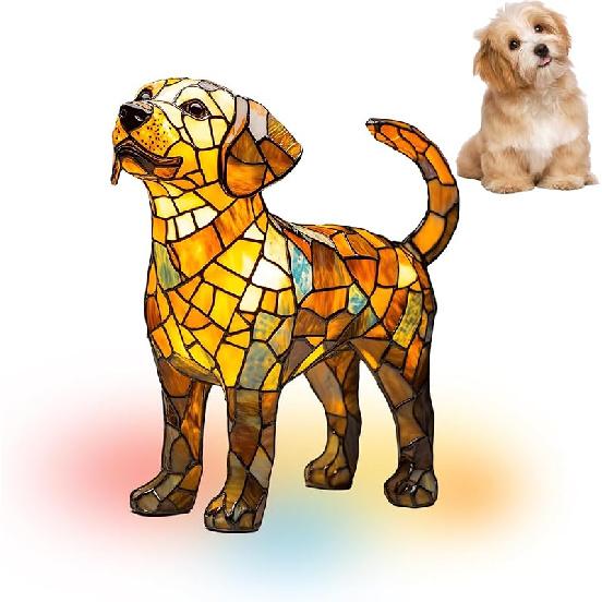 Atlodas Cat Lamp, Cats Stained Resin Tabletop Night Light, Cats Series Art Night Light, Cat Stained Glass Lamp, 3D Cute Pet Themed LED Table Lamps,