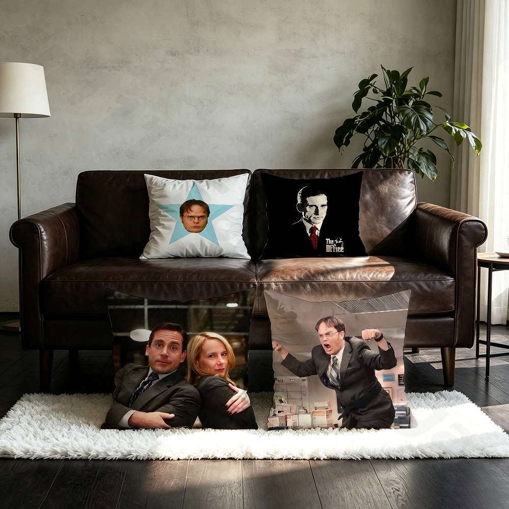 Hot TV The Office Pillow Case Square Double-Sided Printing Short Plush Sofa Cushion Cover Bedroom Bedside Pillow