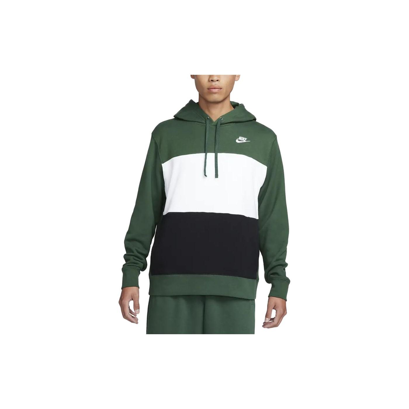 Nike Club Fleece Color Block Hoodie Men Hoodies Cold-Fir-Green FB7416-323 S