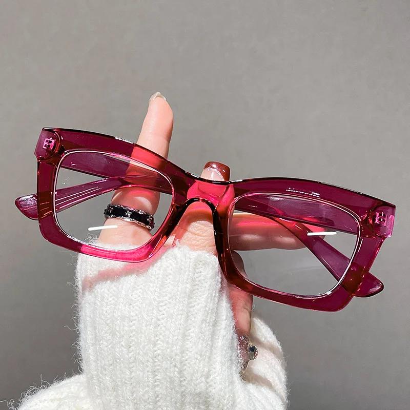 Japanese Korean Square Frame Glasses Women Retro Harajuku Eyeglasses Clear Reading Spectacle Blue Light Blocking Eyewears