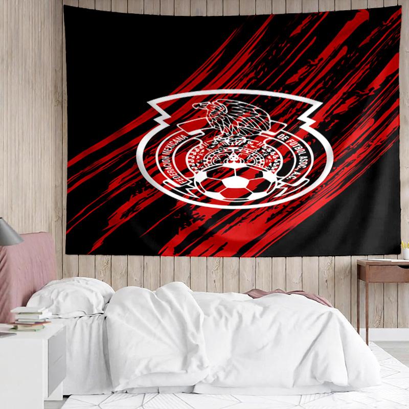 Mexico Football Team Emblem Printed Printed Tapestry, for Bedroom,Livingroom, dormitory, Large Wall Decor, Fabric Decor Fan Birthday Gifts