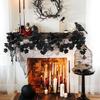 Fall Garland Autumn Decor 2pcs Black Realistic Maple Leaves Garland Mysterious Gorgeous Fall Decorations Outdoor For Christmas
