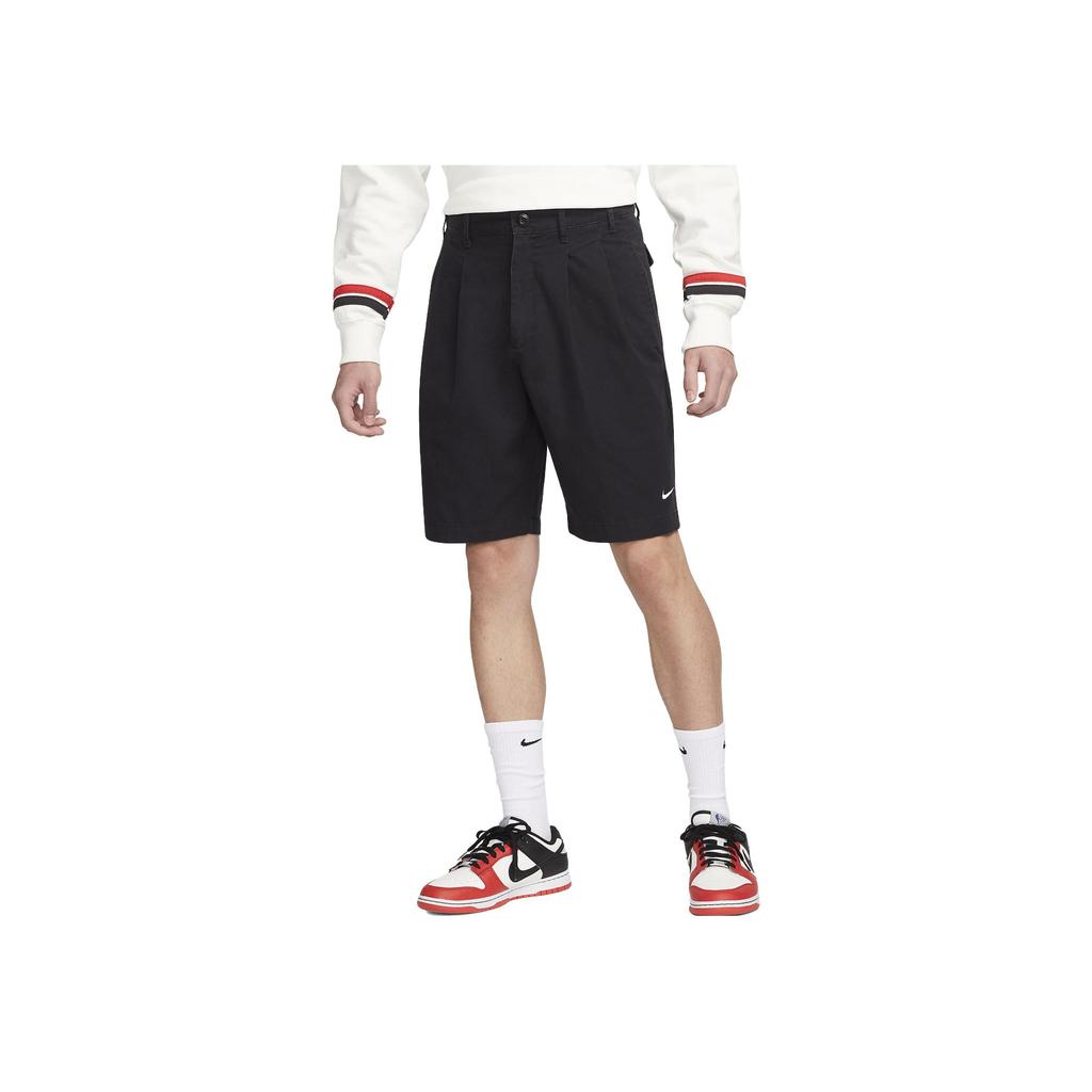 Nike Solid Color Logo Print Mid-Waist Straight Shorts Men Bottoms Black DX0644-010