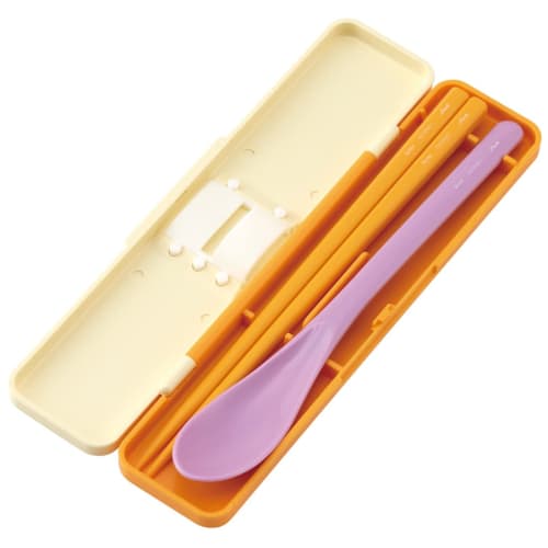 Skater Chopsticks and Spoon Combo Set, 18cm, Antibacterial, Bento Box, Adult Size, Silent Silicone Cushion, Made In Japan, Disney Retro Winnie the Poo