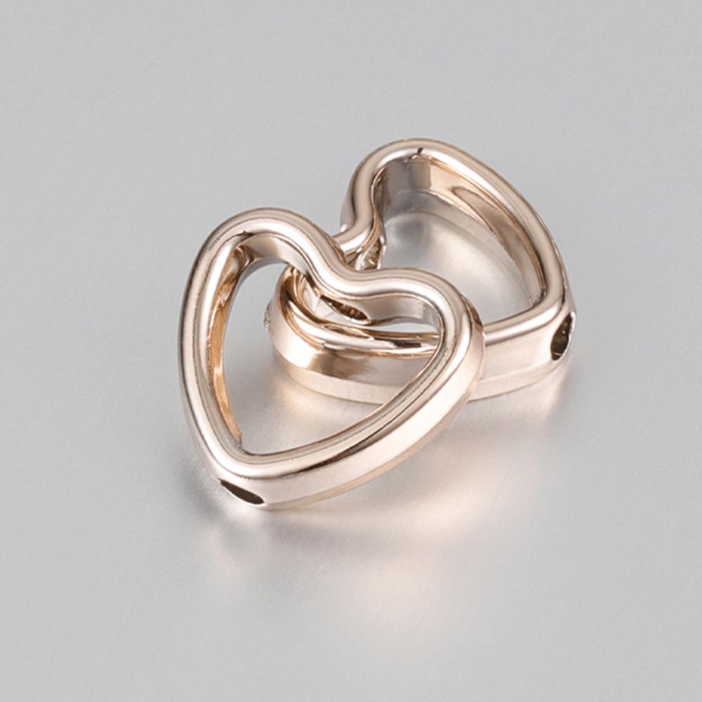 50pcs Love Heart Two Hole CCB Beads Frame Spacer Beads DIY Necklace Bracelet Connectors Pendants Jewelry Making Accessories