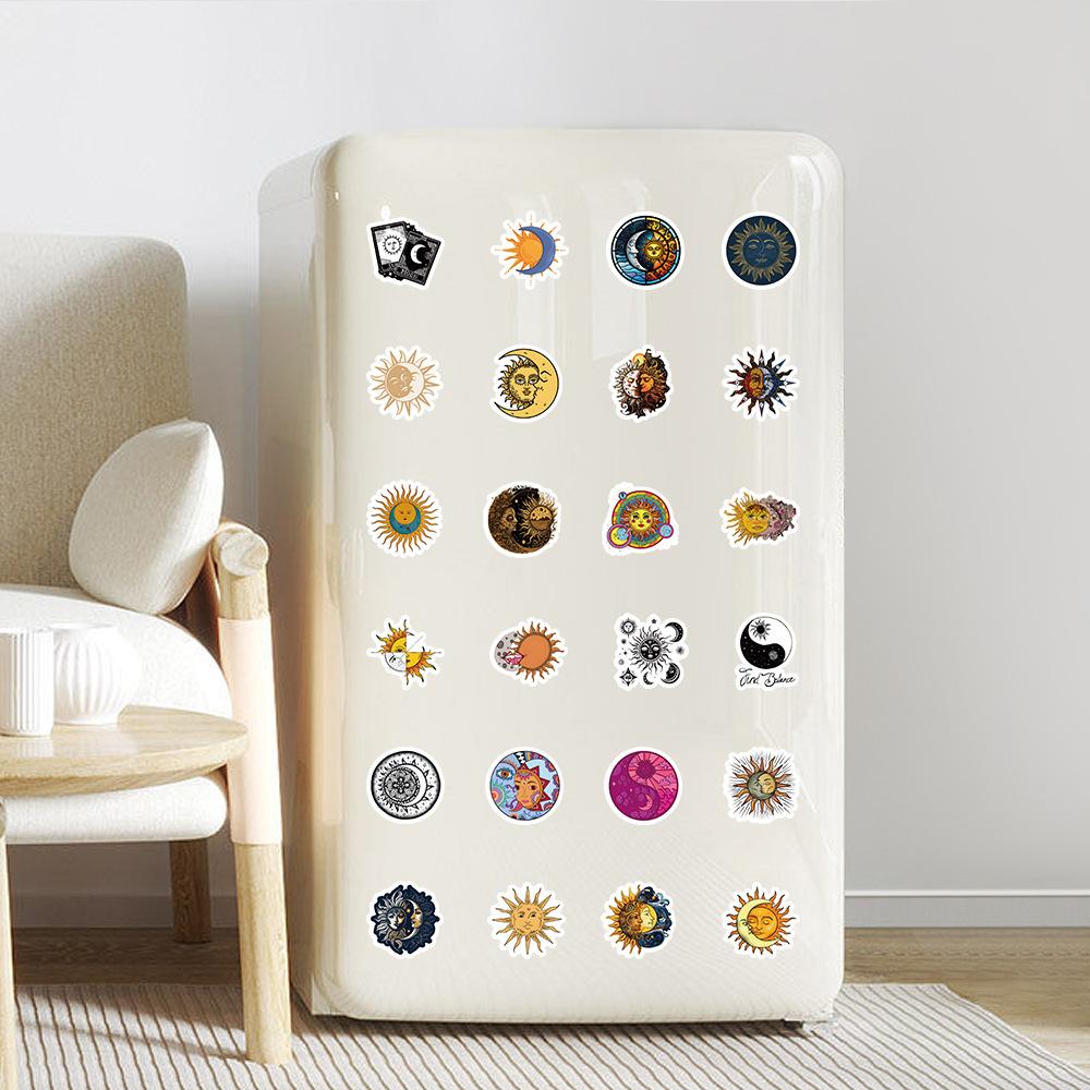 10/30/50/100pcs Aesthetic Moon and Sun Cartoon Graffiti Sticker DIY Laptop Luggage Waterproof Gothic Art Sticker Toys