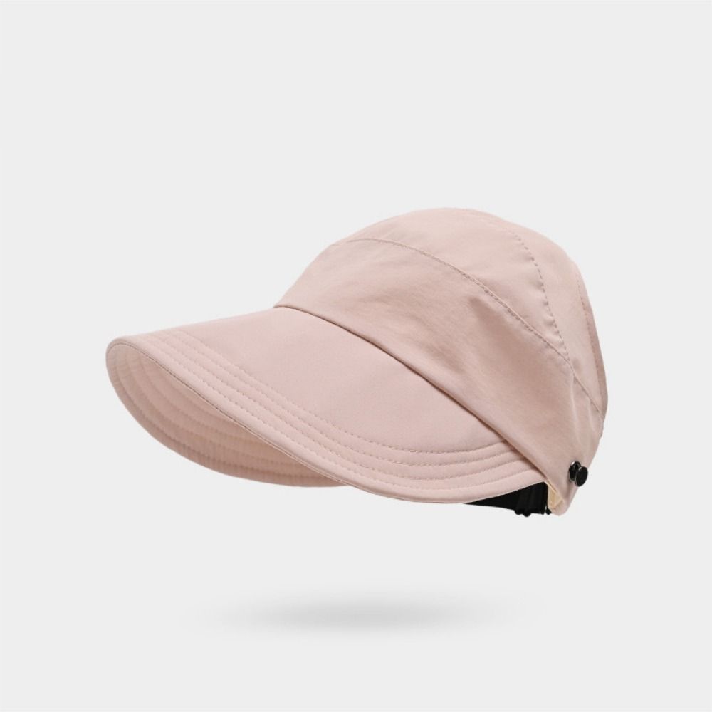 Breathable Outdoor Beach Hat Solid Color Sun Protection Cap Casual Wide Brim Sunhat  Camping