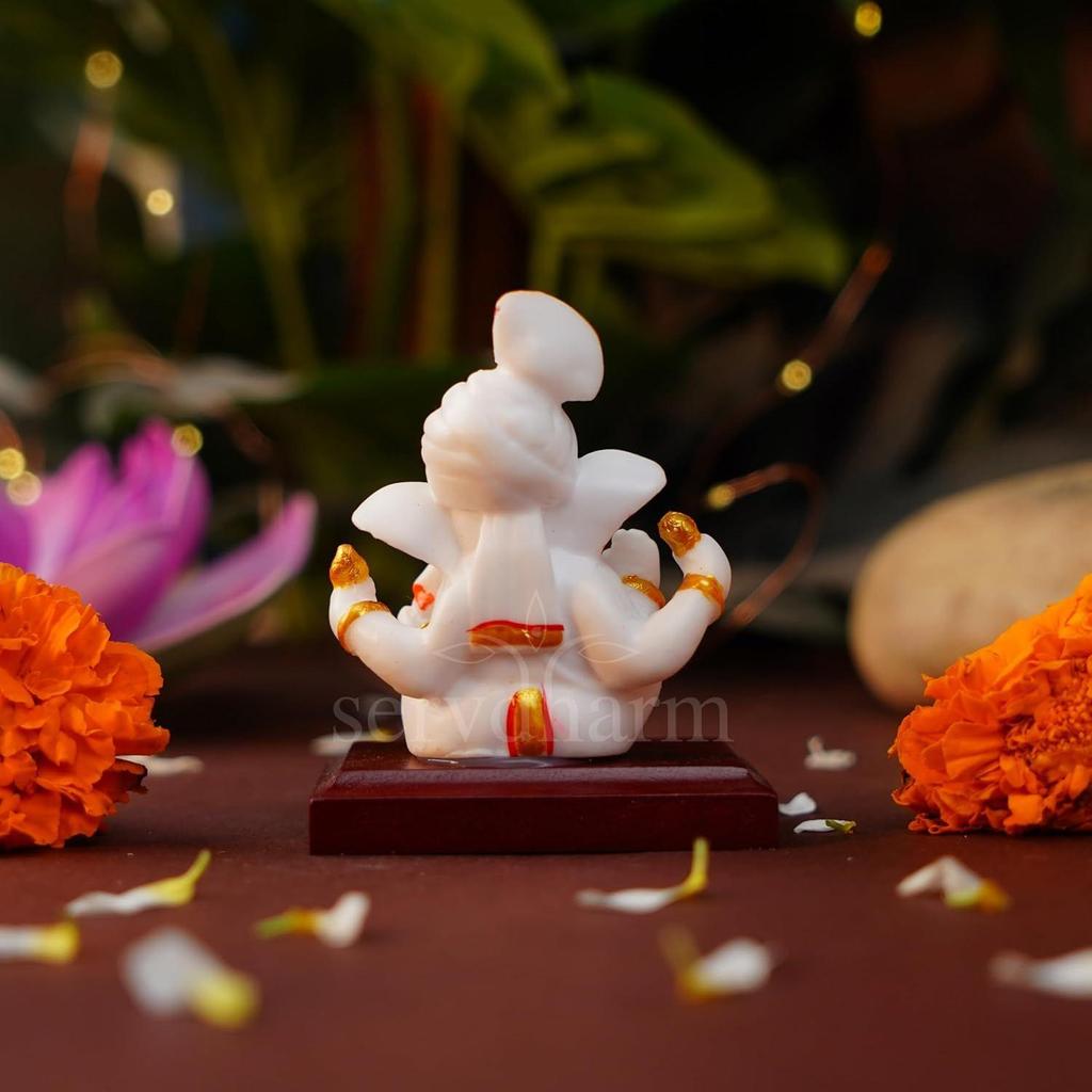 Pagri Ganesh Ji Murti Decorative Showpiece for Home Decor| Ganesh Idol for Car Dashboard Home Temple Office Desk Pooja Room