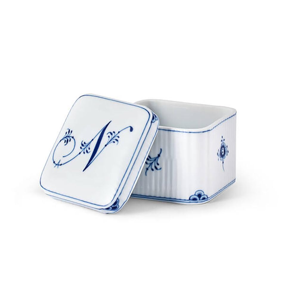[Officially Imported] Royal Copenhagen Alphabet Collection Bonbonnière Square "N", 6cm Tall, 1075899
