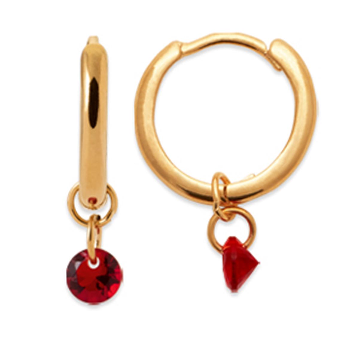 

Les Trésors De Lily [R5766] — позолоченные серьги-кольца «Sissi», золотисто-красные — 10 мм — 4 мм