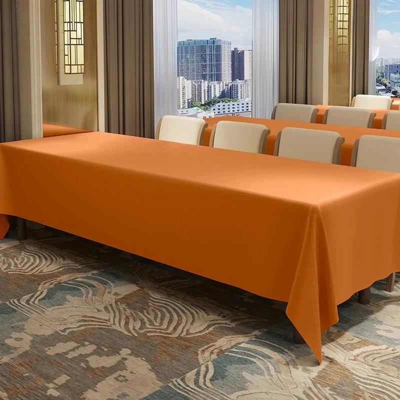 Solid Color Conference Staff  Tablecloth Rectangular High-grade Exhibition Activity Table Cloth Banquet Exhibition Table Skirt