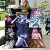 Hot Pop Female Diva Singer Pattern Blanket Flannel Thin Blanket Portable Home Travel Office Lunch Break Blanket Birthday Gift