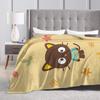 Warm Soft Blanket Child Picnic Cute Chococats Throw Blanket Black Cat Flannel Bedspread For Couch Chair Fashion Sofa Bed Cover