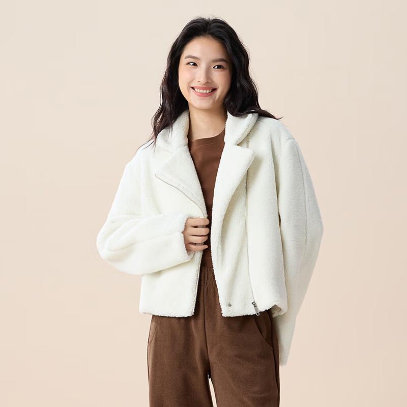 SOFSIL Women s Lapel Short Plush Jacket M