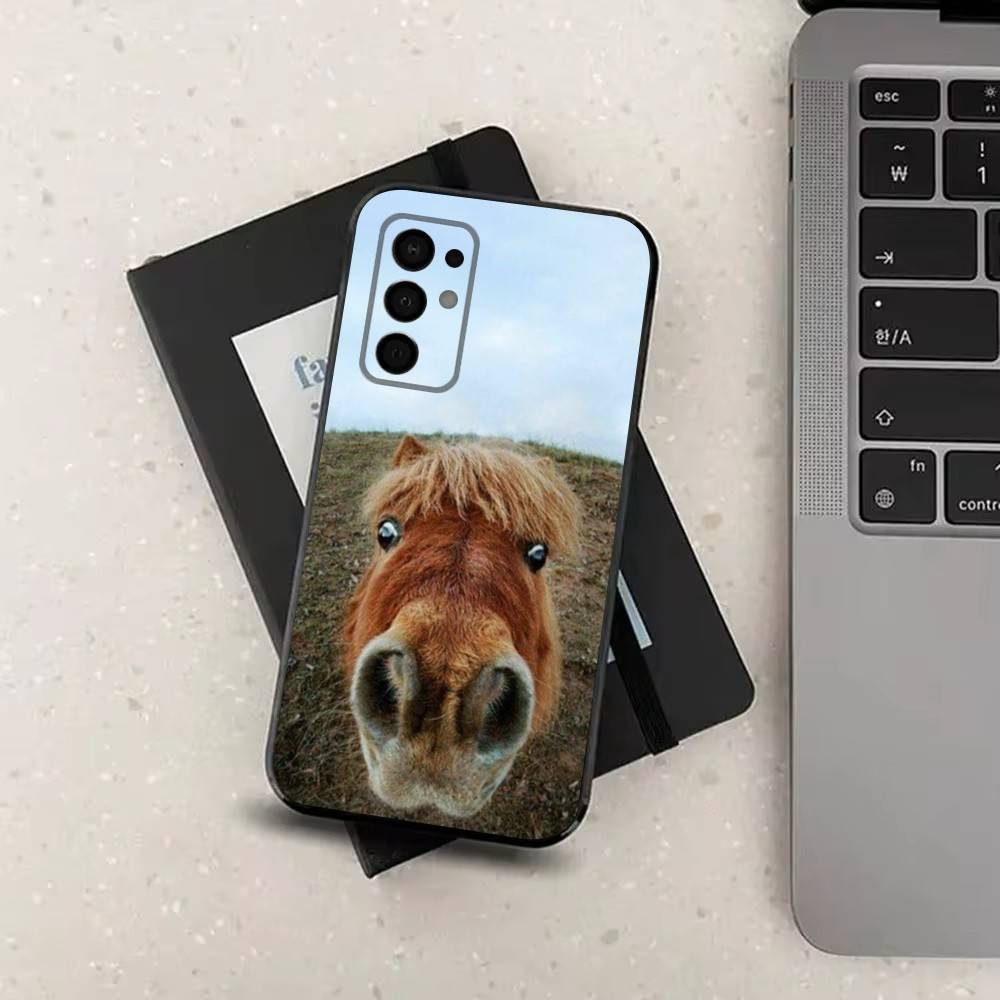 

Funny Expressions Horse Phone For Samsung Galaxy A53,31,52,72,41,22,73,32,71,Note,J7,8,9,5G Soft Black Silicone Case SamsungA30S