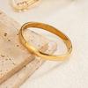 Salircon New Fashion Smooth 18K Gold Plated Stainless Steel Bangles for Women Stackable Metal Bracelet Charm Jewelry Accessories