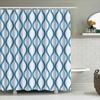 Blue White Wave Shower Curtain Bath Decor Waterproof Fabric For Home Decoration Bathroom Hanging Accessories 72''X84'' 183Cm X 2